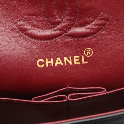 マトラッセ Wフラップ Wチェーンショルダーバッグ ラムスキン ブラック ゴールド金具 ヴィンテージ シャネル バッグ CHANEL