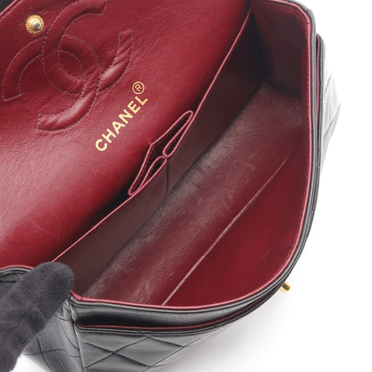 マトラッセ Wフラップ Wチェーンショルダーバッグ ラムスキン ブラック ゴールド金具 ヴィンテージ シャネル バッグ CHANEL