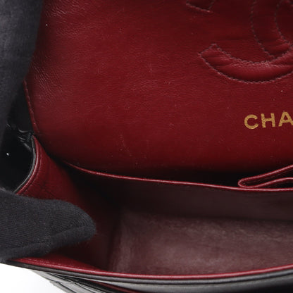 マトラッセ Wフラップ Wチェーンショルダーバッグ ラムスキン ブラック ゴールド金具 ヴィンテージ シャネル バッグ CHANEL