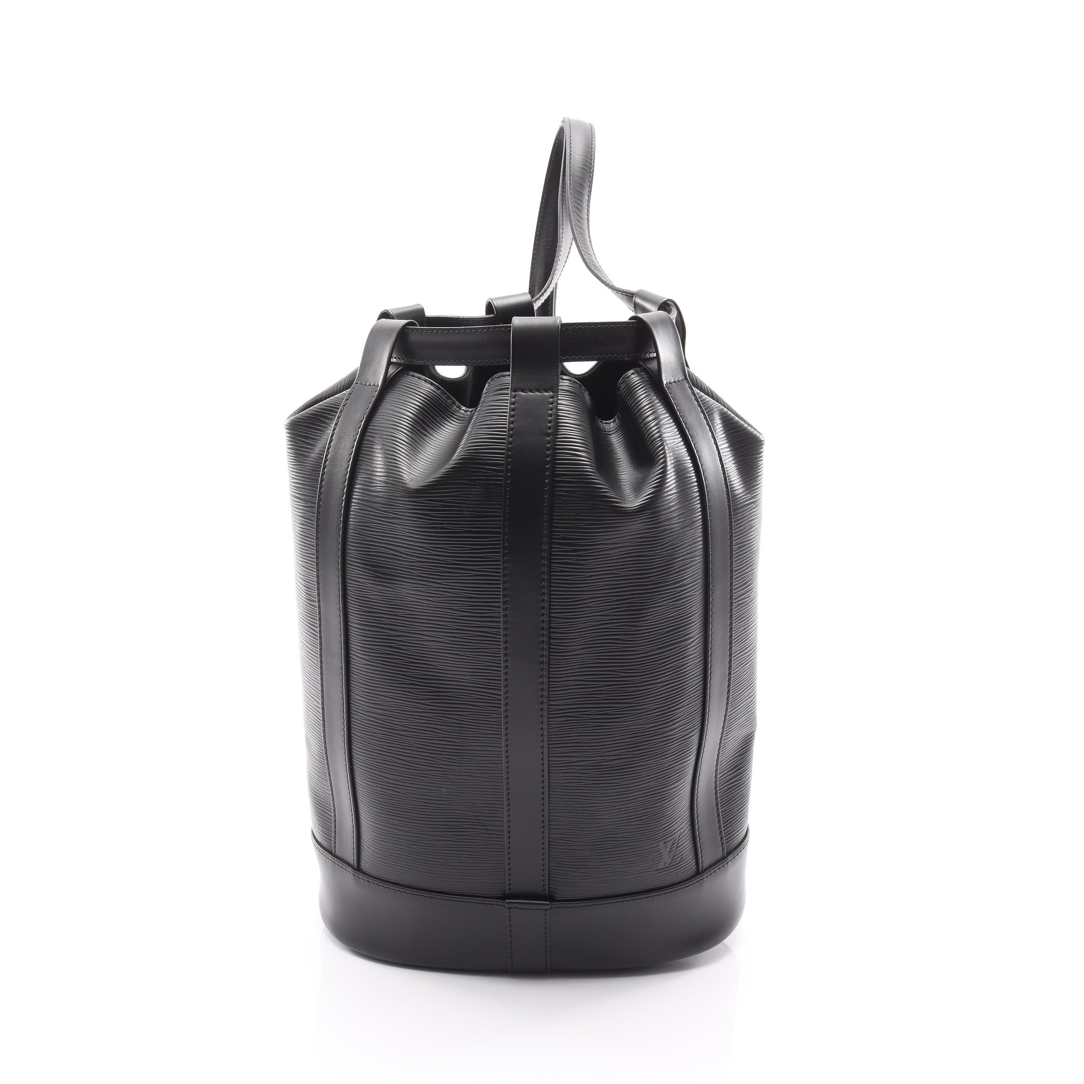 ルイヴィトン 黒 レザー ショルダーバッグ