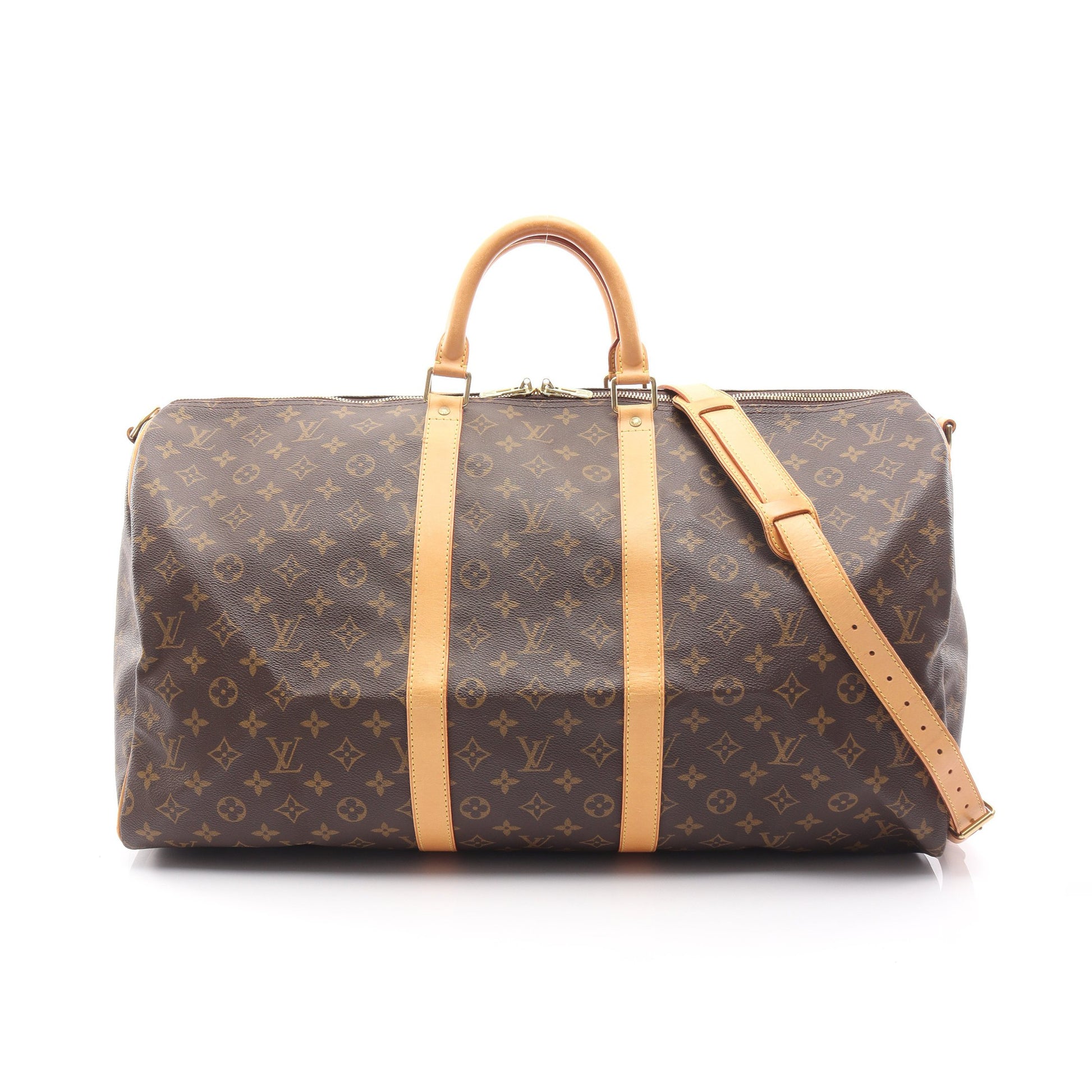 キーポル バンドリエール55 モノグラム ボストンバッグ PVC レザー ブラウン 2WAY ルイヴィトン バッグ LOUIS VUITTON