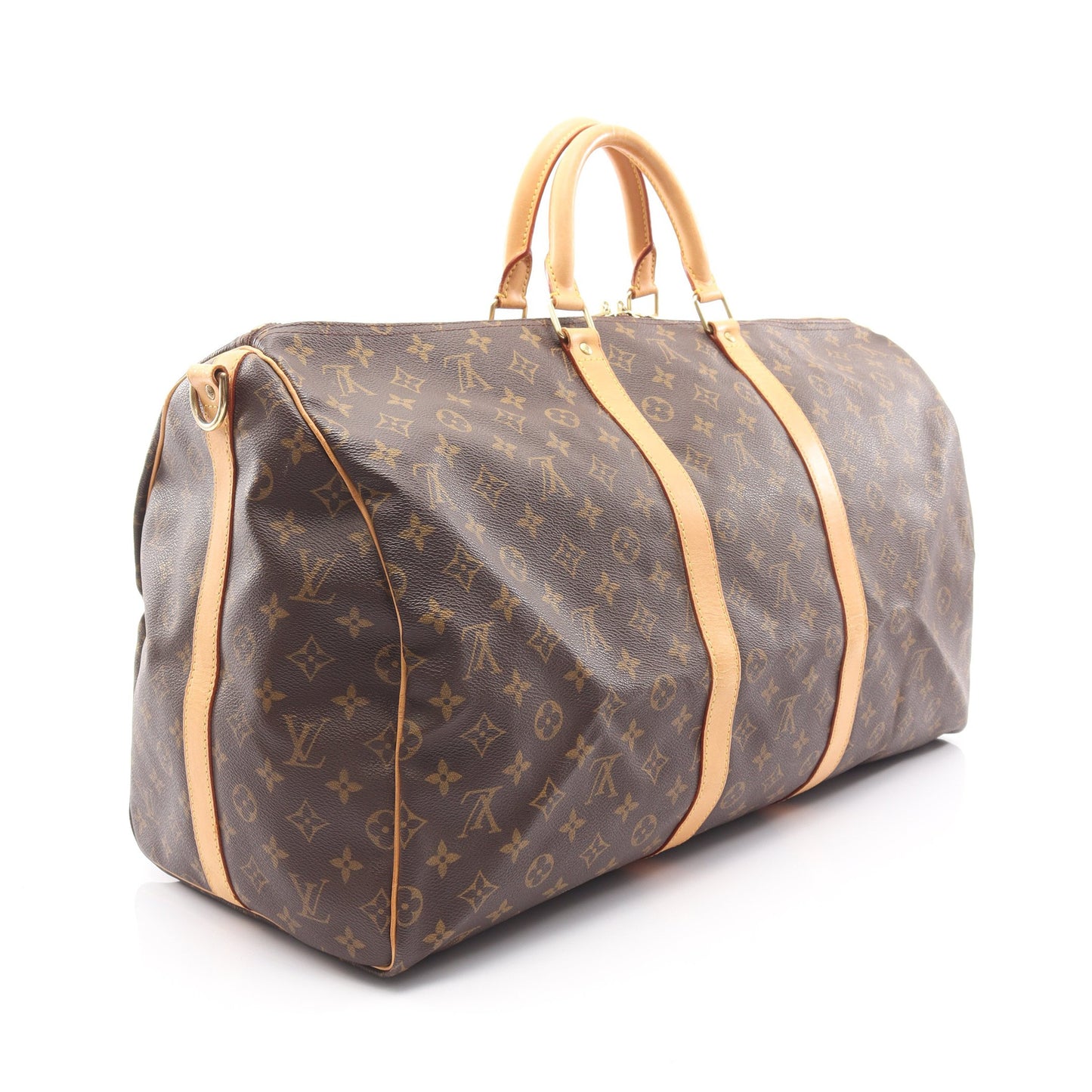 キーポル バンドリエール55 モノグラム ボストンバッグ PVC レザー ブラウン 2WAY ルイヴィトン バッグ LOUIS VUITTON