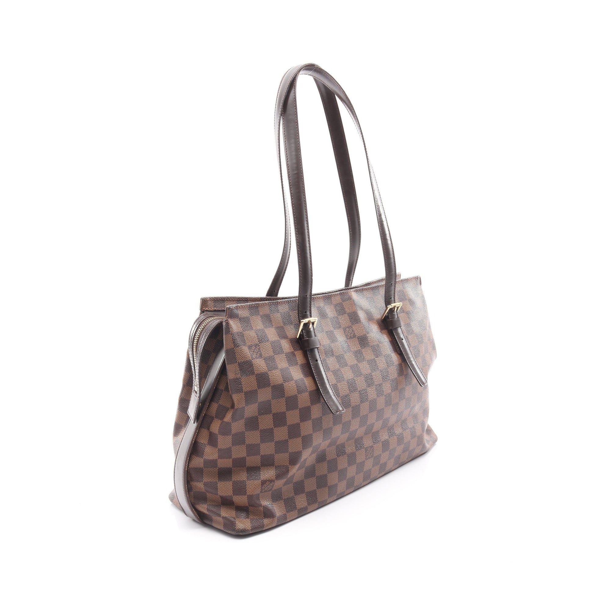 チェルシー ダミエエベヌ ショルダーバッグ トートバッグ PVC レザー ブラウン ルイヴィトン バッグ LOUIS VUITTON