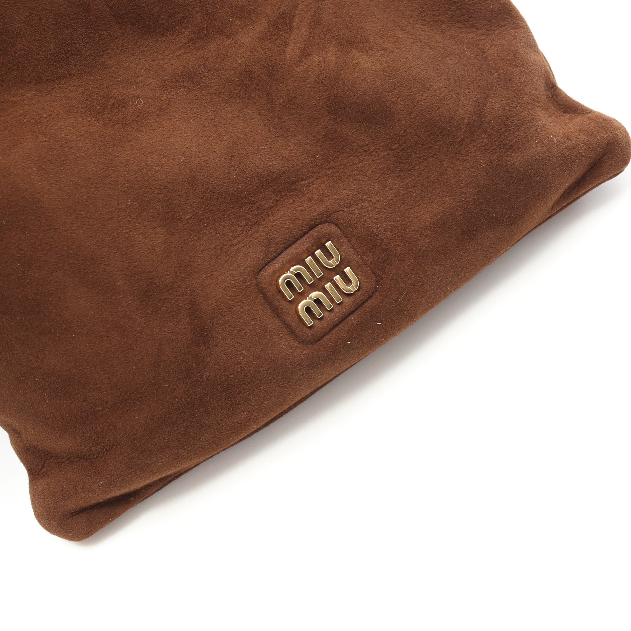 CAMOSCIO ポーチ スエード ブラウン ミュウミュウ – RECLO