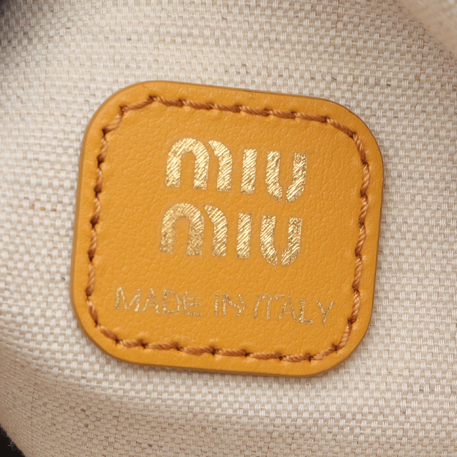 CAMOSCIO ポーチ スエード イエローブラウン ミュウミュウ 財布・小物 miu miu