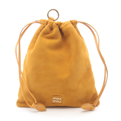CAMOSCIO ポーチ スエード イエローブラウン ミュウミュウ 財布・小物 miu miu
