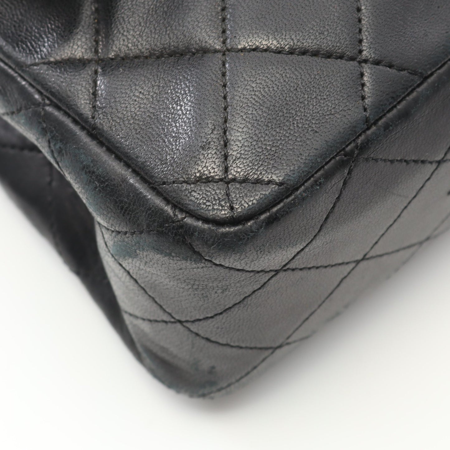 マトラッセ Wフラップ Wチェーンショルダーバッグ ラムスキン ブラック ゴールド金具 ヴィンテージ シャネル バッグ CHANEL
