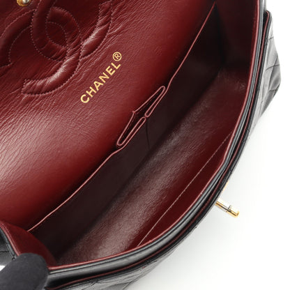 マトラッセ Wフラップ Wチェーンショルダーバッグ ラムスキン ブラック ゴールド金具 ヴィンテージ シャネル バッグ CHANEL