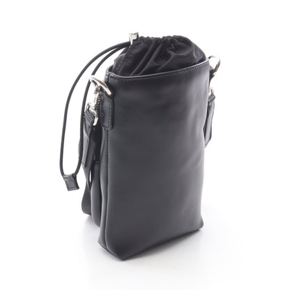 Re-Nylon スマートフォンケース ショルダーバッグ レザー ブラック 