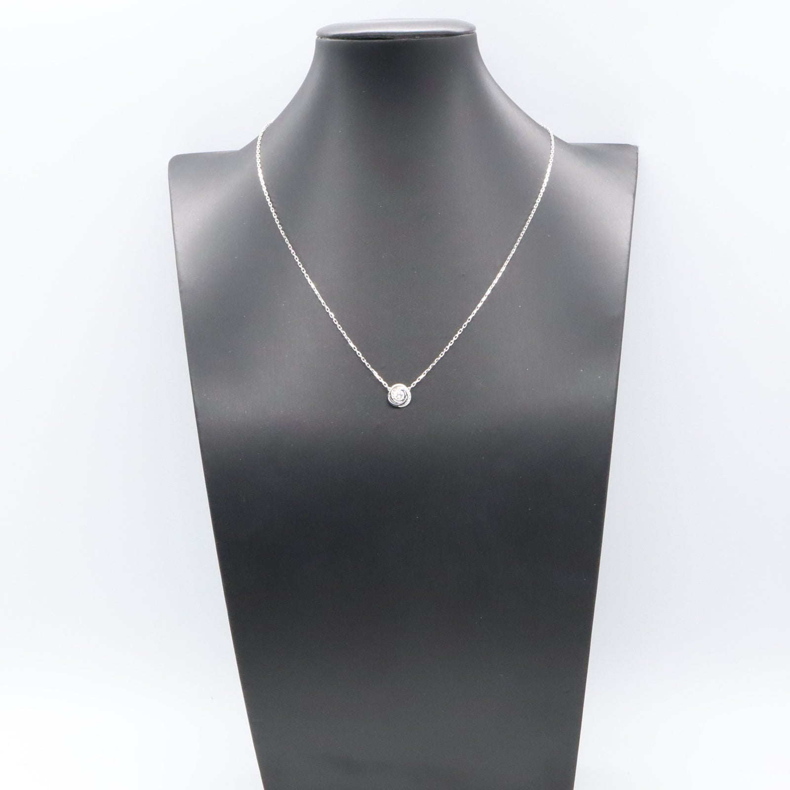 トリニティ ダイヤ ネックレス セラミック ネックレス K18WG（ホワイト