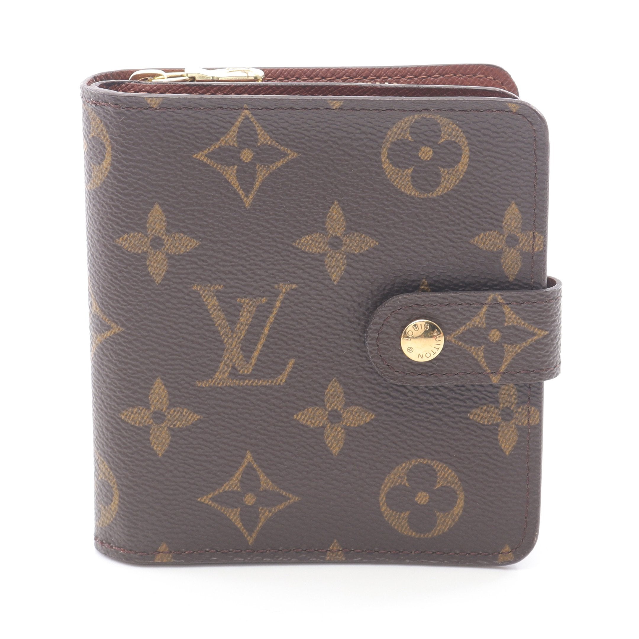 ルイヴィトン モノグラム コンパクトジップ 折り財布 ブラウン ケース LOUIS VUITTON 未使用品 ルイ ヴィトン コンパクトジップ 折り