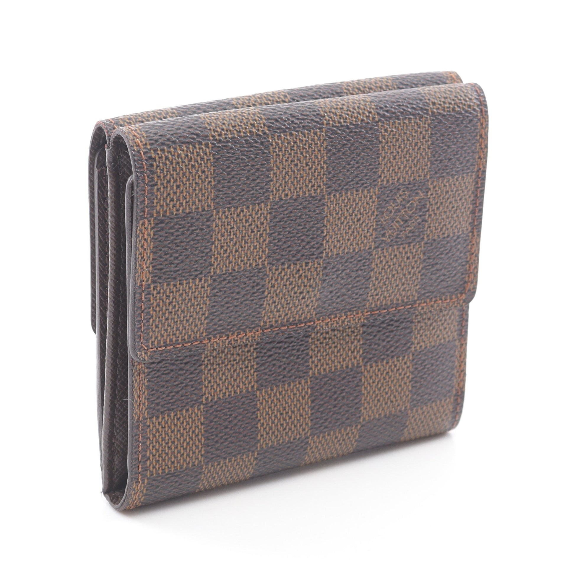 ポルトフォイユ エリーズ ダミエエベヌ Wホック財布 PVC レザー  