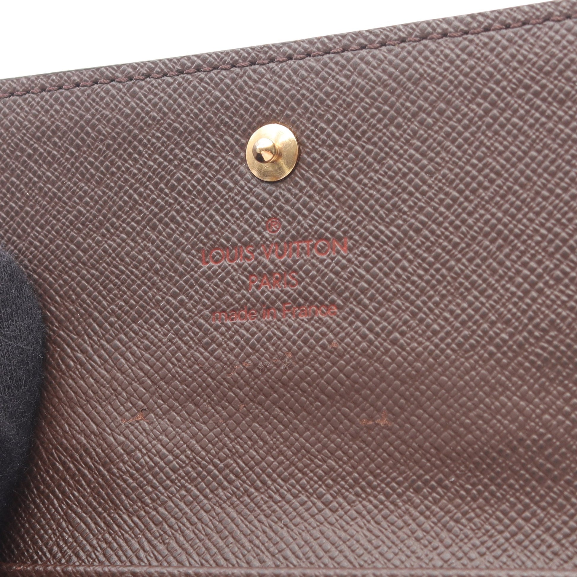 ポルトフォイユ エリーズ ダミエエベヌ Wホック財布 PVC レザー  