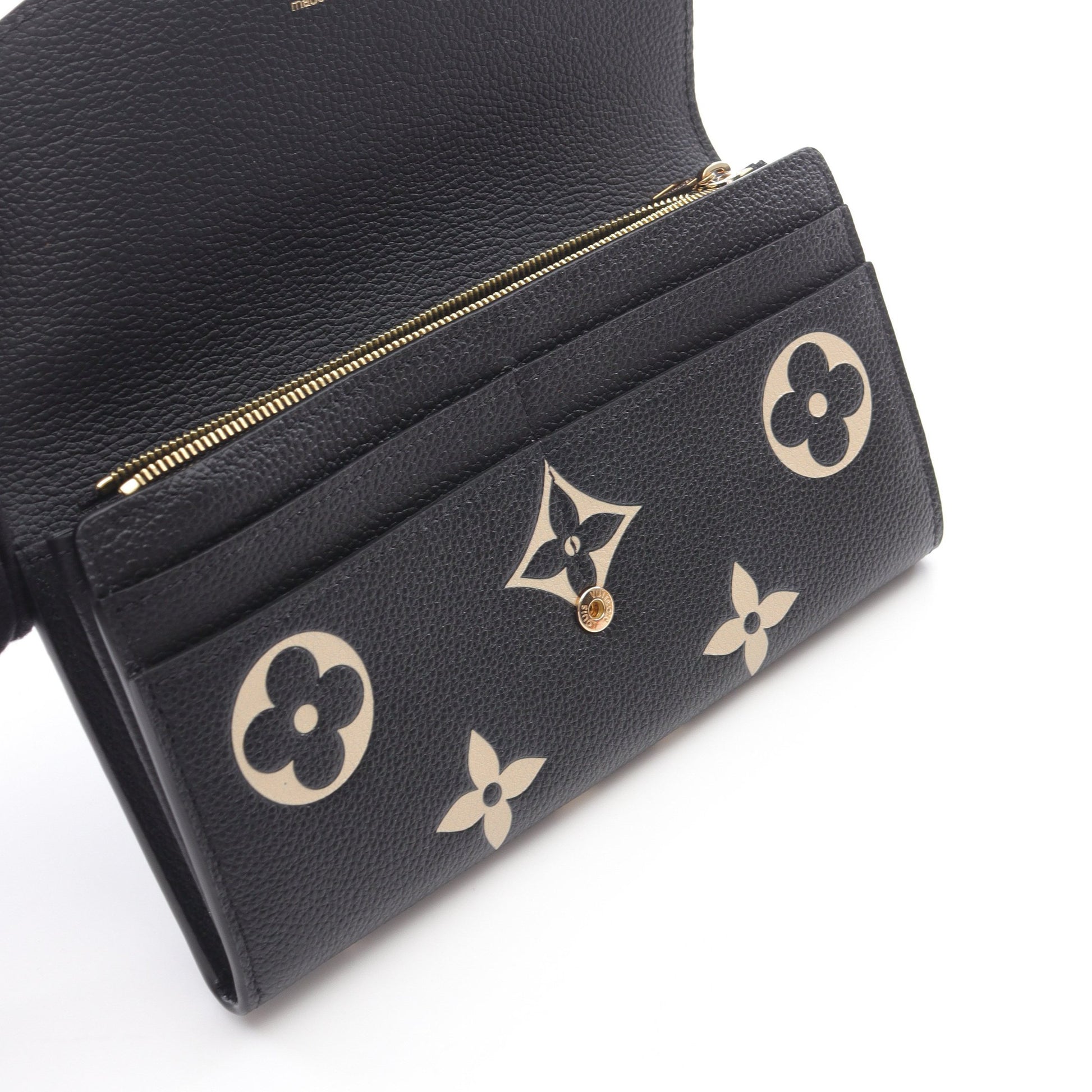 ポルトフォイユ サラ モノグラムアンプラント 二つ折り長財布 レザー  