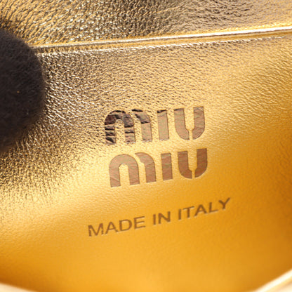カードケース レザー ゴールド ミュウミュウ 財布・小物 miu miu