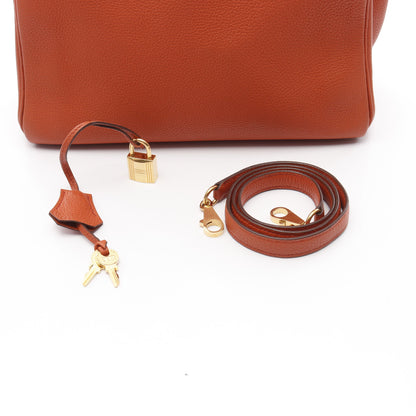 ケリー28 テールバテュー ハンドバッグ トゴ オレンジ ゴールド金具 2WAY 内縫い X刻印 エルメス バッグ HERMES