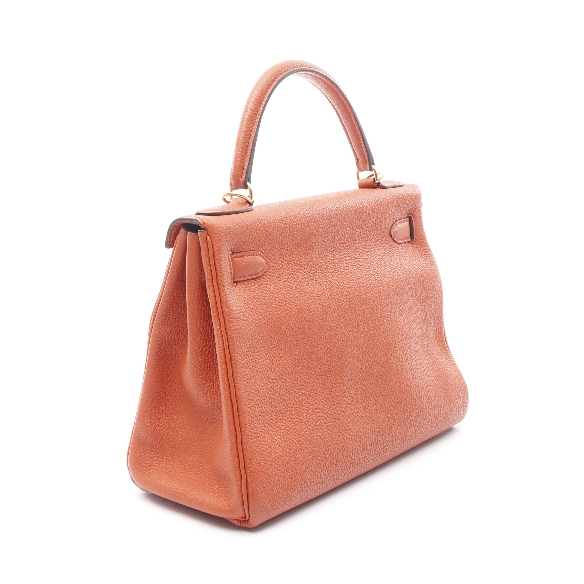 ケリー28 テールバテュー ハンドバッグ トゴ オレンジ ゴールド金具 2WAY 内縫い X刻印 エルメス バッグ HERMES