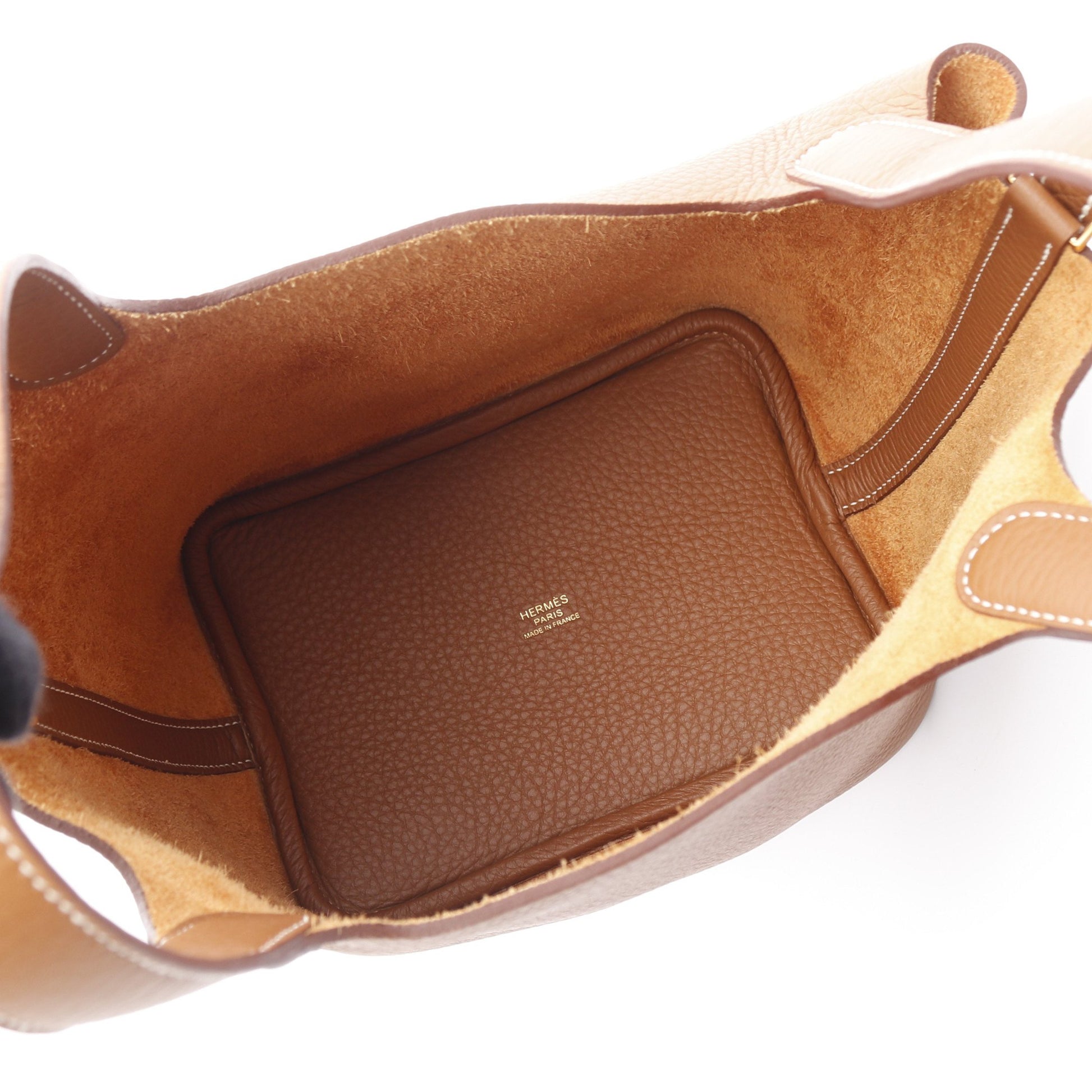 ピコタンロックPM ゴールド ハンドバッグ トリヨンクレマンス ブラウン ゴールド金具 B刻印 エルメス バッグ HERMES