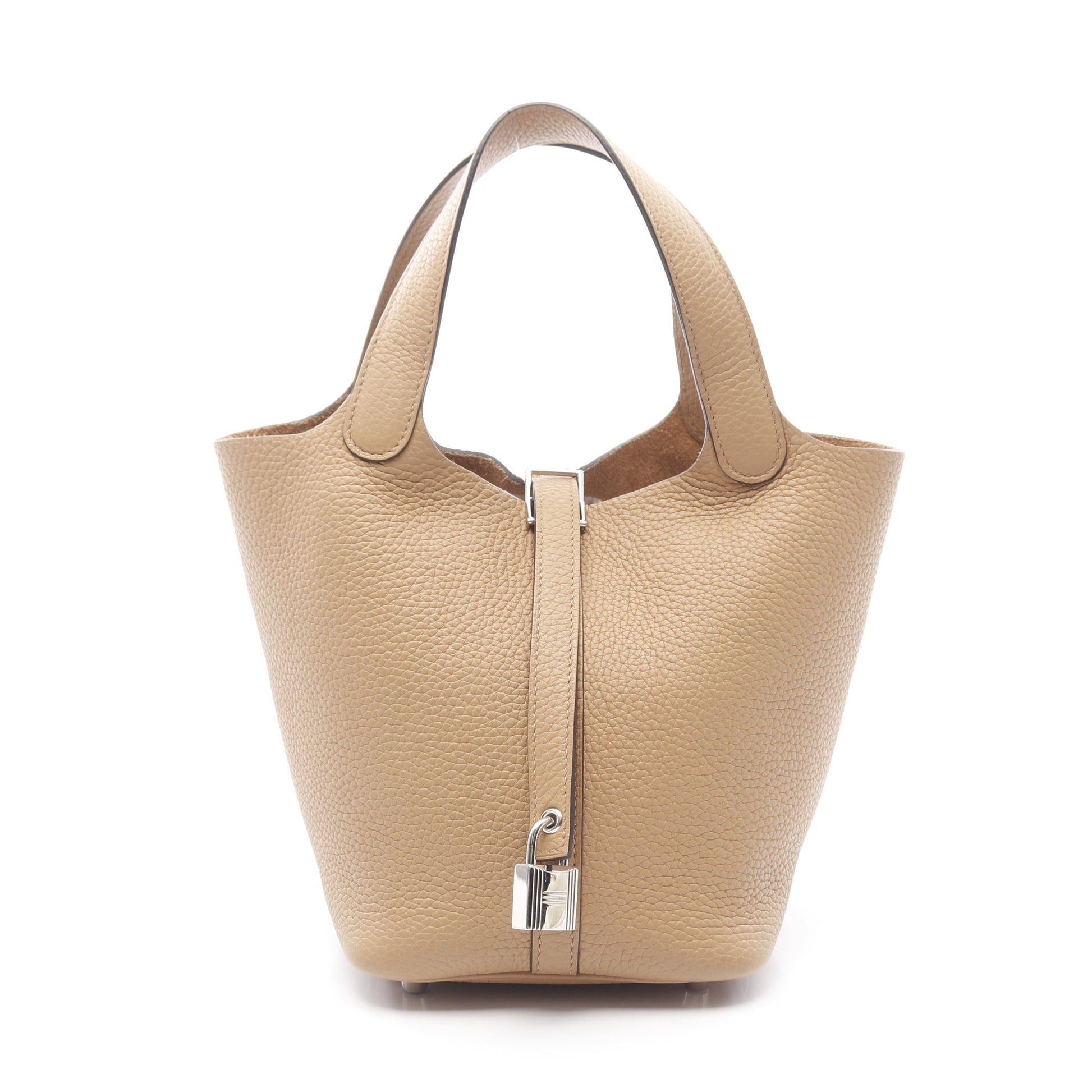 ピコタンロックPM ビスキュイ ハンドバッグ トリヨンクレマンス ベージュ シルバー金具 Z刻印 エルメス バッグ HERMES