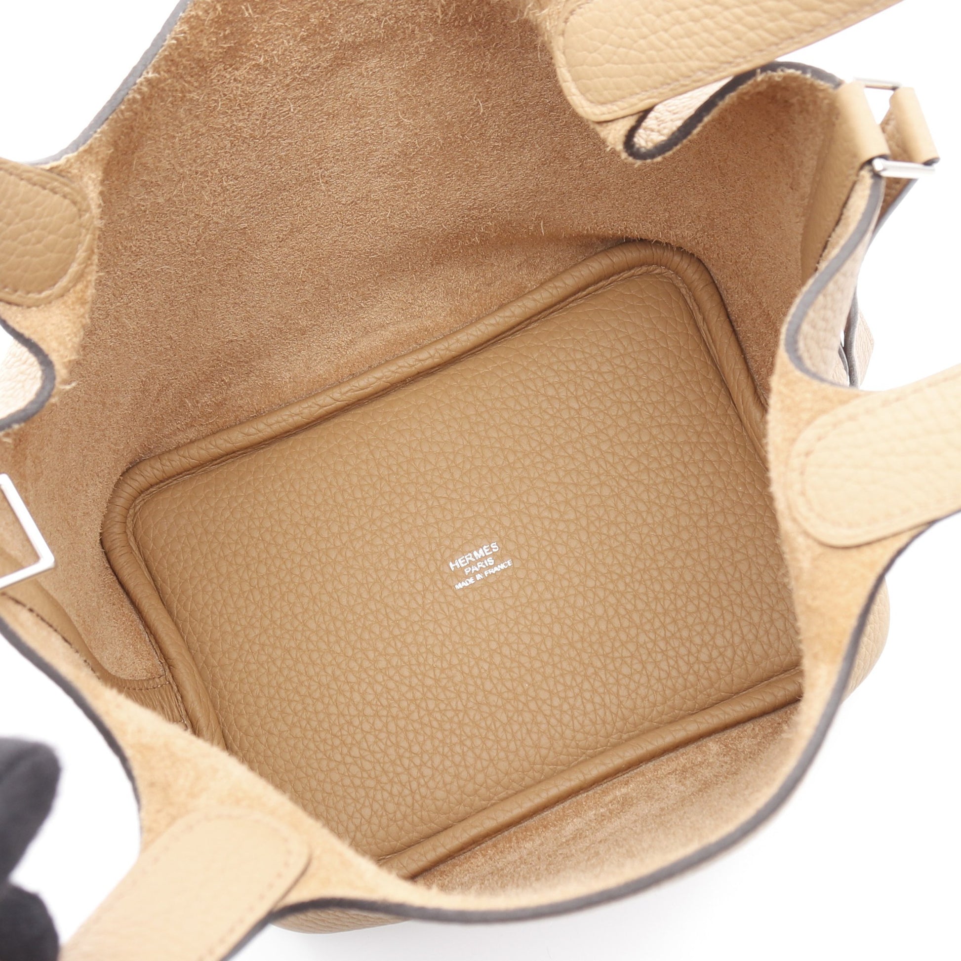 ピコタンロックPM ビスキュイ ハンドバッグ トリヨンクレマンス ベージュ シルバー金具 Z刻印 エルメス バッグ HERMES
