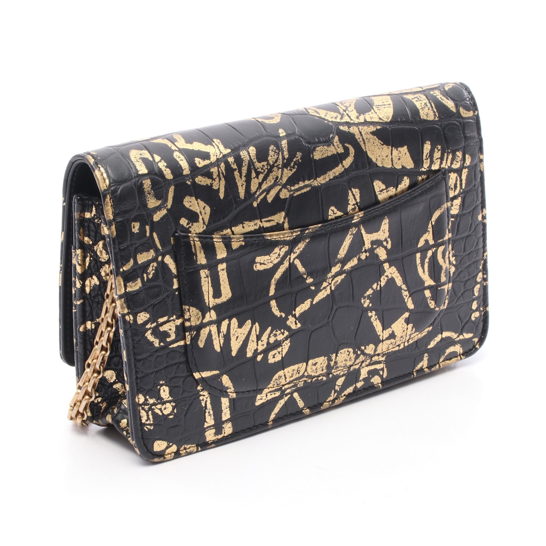 2.55 チェーンショルダーバッグ レザー ブラック ゴールド ゴールド