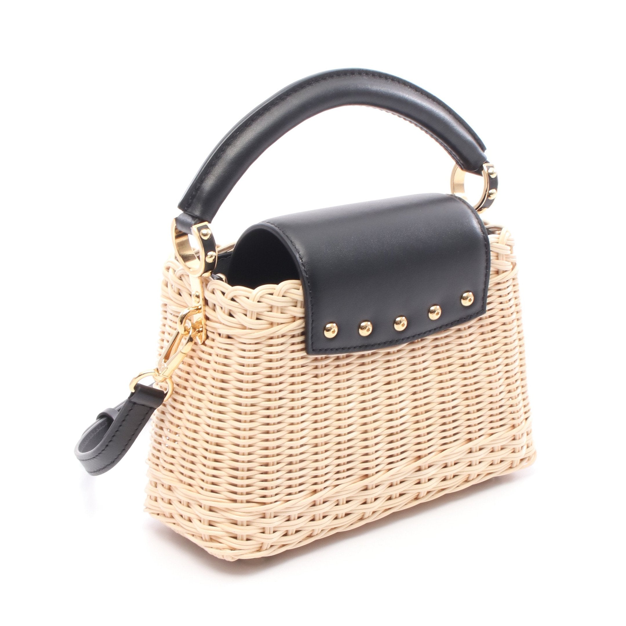 ルイヴィトン LOUIS VUITTON ハンドバッグ ノワール カプシーヌ ルイ·ヴィトン】華やかに装飾されたハンドルが魅力の新作「カプシーヌ
