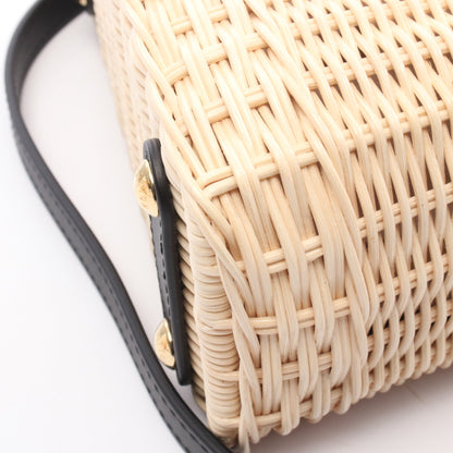 カプシーヌ MINI ノワール ハンドバッグ ラタン レザー ベージュ ブラック 2WAY ルイヴィトン バッグ LOUIS VUITTON