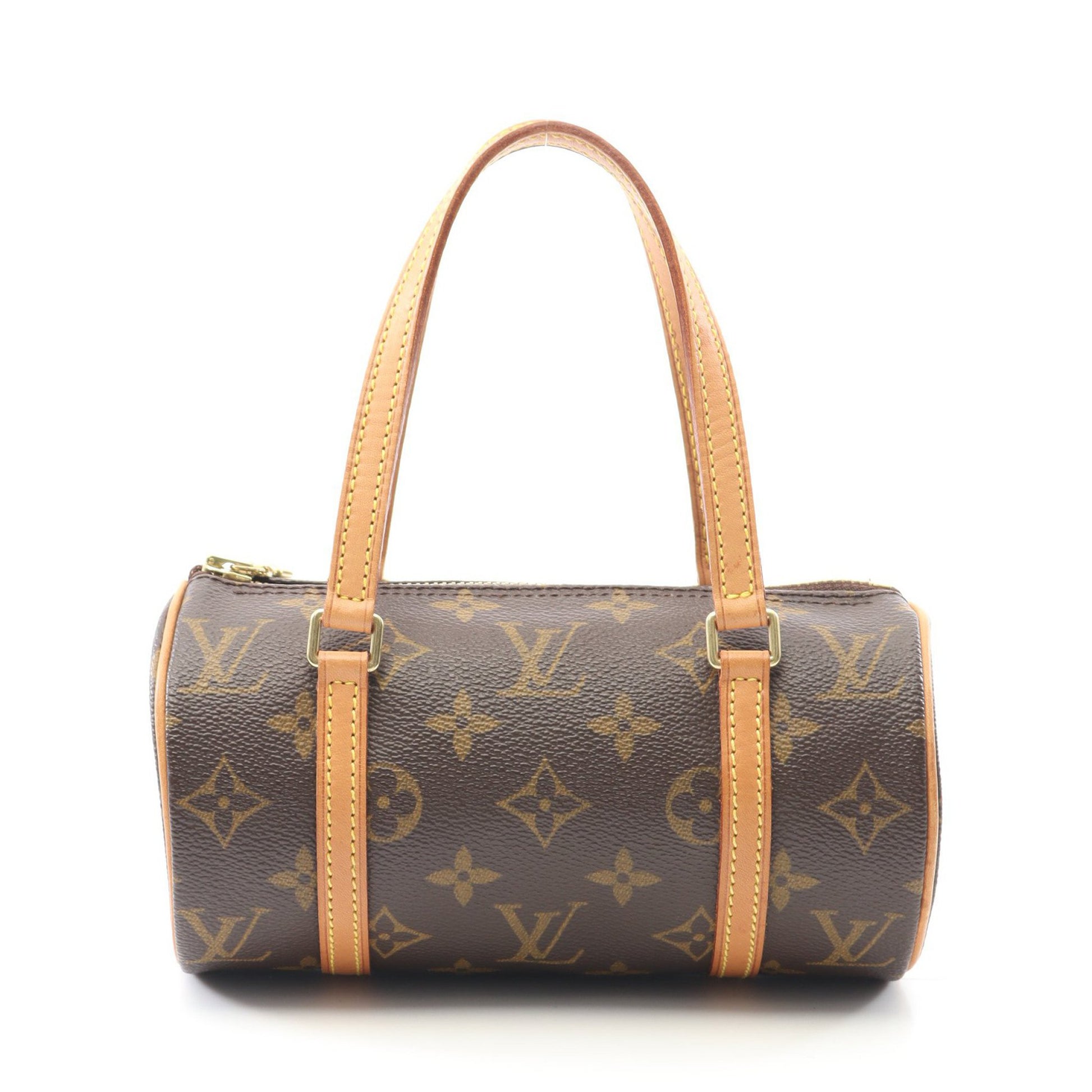 ミニパピヨン モノグラム ハンドバッグ PVC レザー ブラウン ルイヴィトン バッグ LOUIS VUITTON