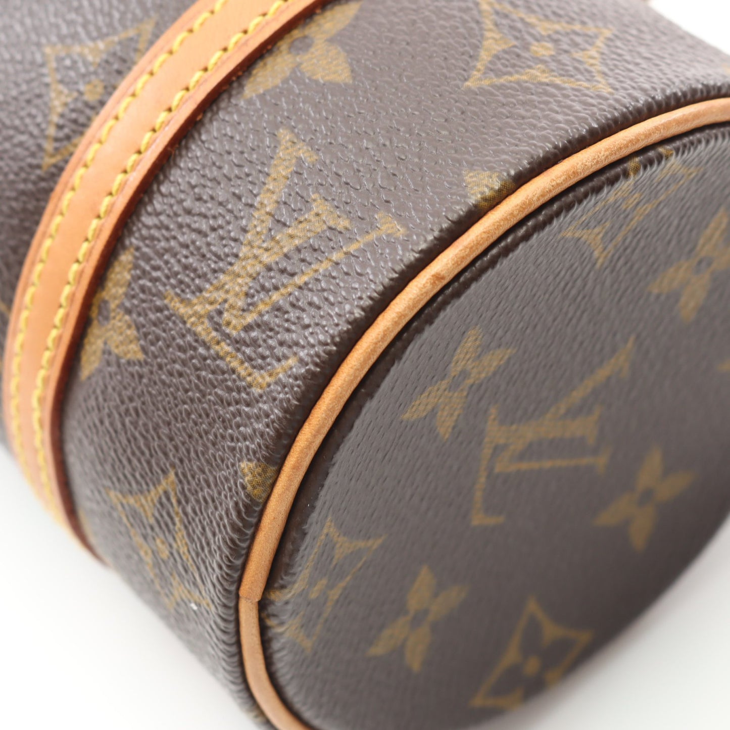 ミニパピヨン モノグラム ハンドバッグ PVC レザー ブラウン ルイヴィトン バッグ LOUIS VUITTON