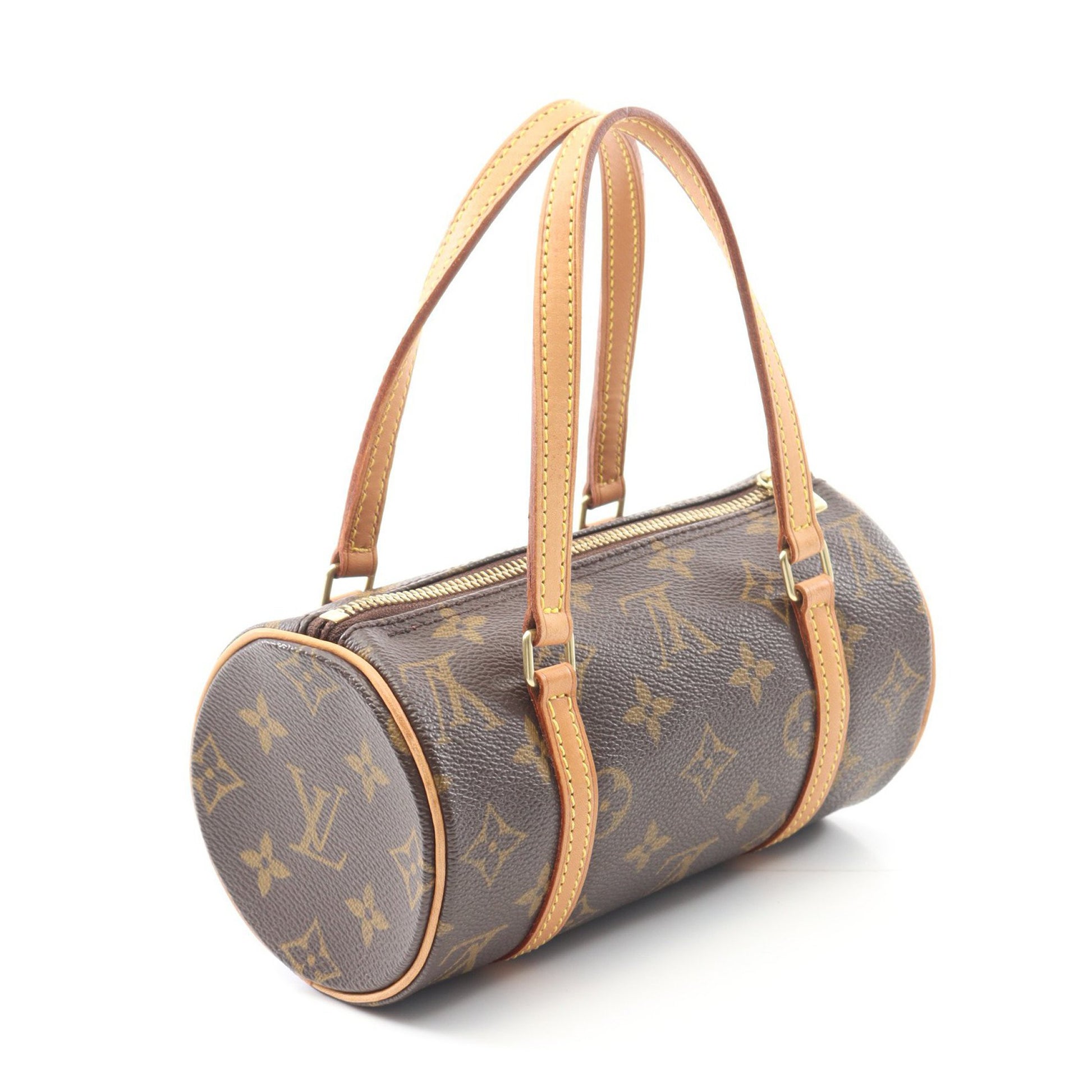 ミニパピヨン モノグラム ハンドバッグ PVC レザー ブラウン ルイヴィトン バッグ LOUIS VUITTON