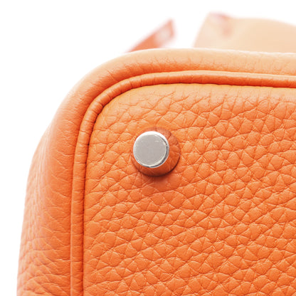 ピコタンロックPM オレンジポピー ハンドバッグ トリヨンクレマンス オレンジ シルバー金具 Y刻印 エルメス バッグ HERMES