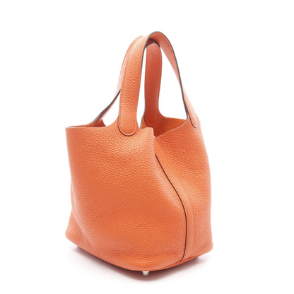 ピコタンロックPM オレンジポピー ハンドバッグ トリヨンクレマンス オレンジ シルバー金具 Y刻印 エルメス バッグ HERMES