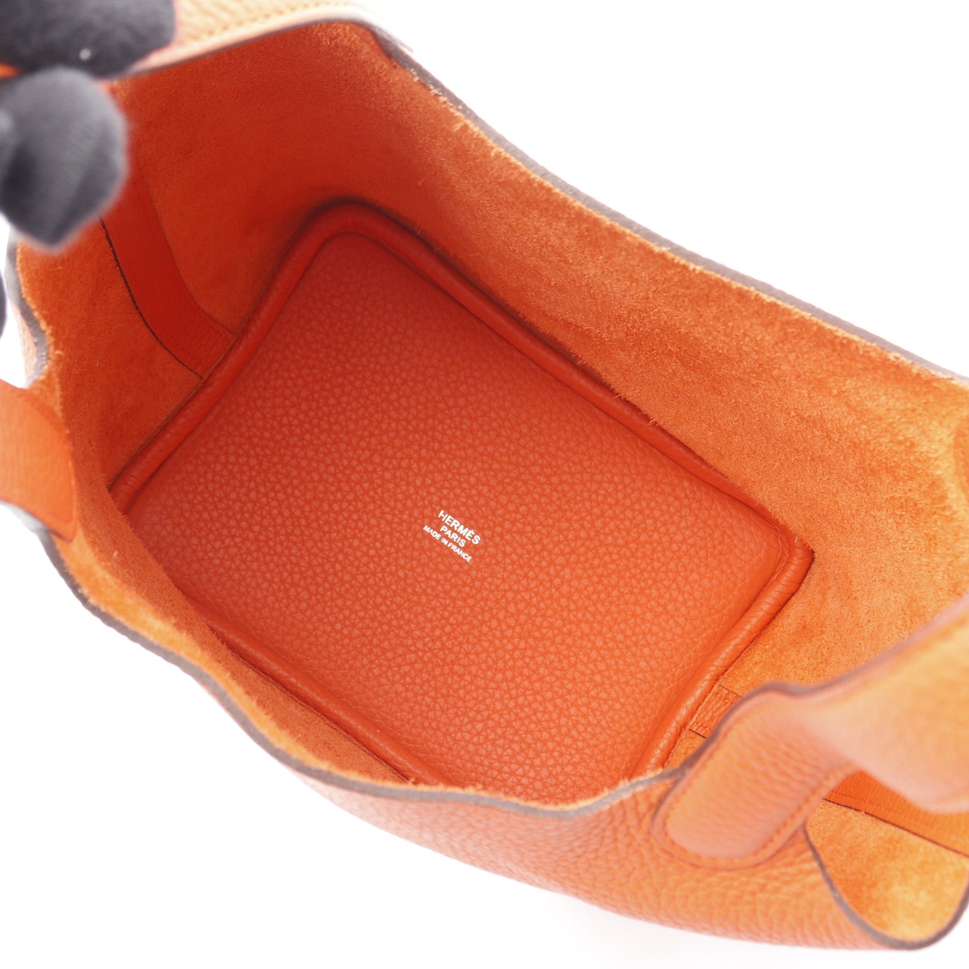 ピコタンロックPM オレンジポピー ハンドバッグ トリヨンクレマンス オレンジ シルバー金具 Y刻印 エルメス バッグ HERMES