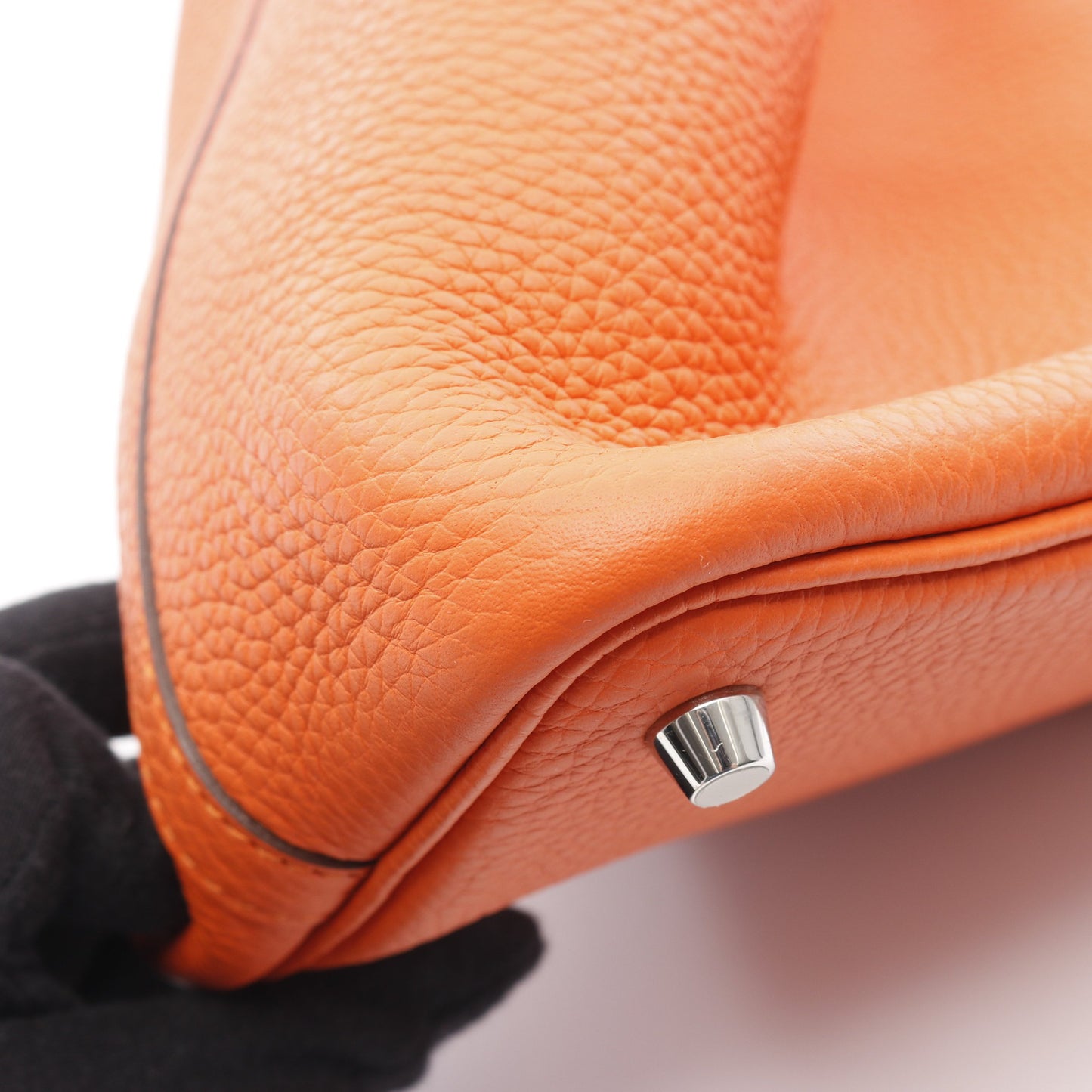 ピコタンロックPM オレンジポピー ハンドバッグ トリヨンクレマンス オレンジ シルバー金具 Y刻印 エルメス バッグ HERMES