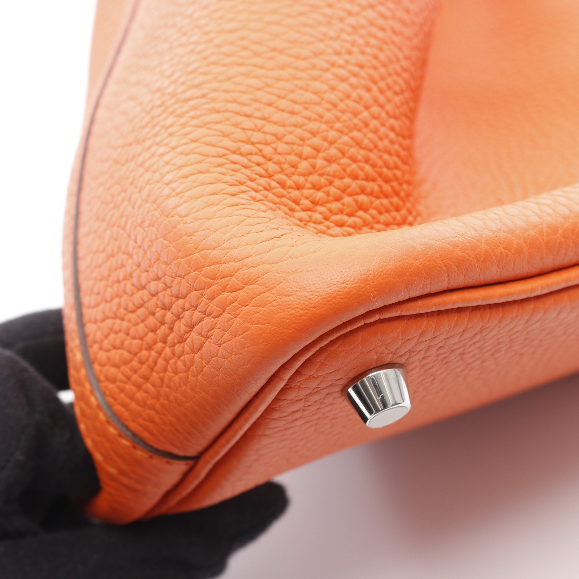 ピコタンロックPM オレンジポピー ハンドバッグ トリヨンクレマンス オレンジ シルバー金具 Y刻印 エルメス バッグ HERMES