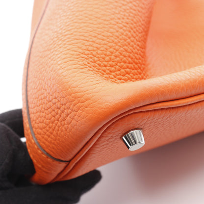 ピコタンロックPM オレンジポピー ハンドバッグ トリヨンクレマンス オレンジ シルバー金具 Y刻印 エルメス バッグ HERMES