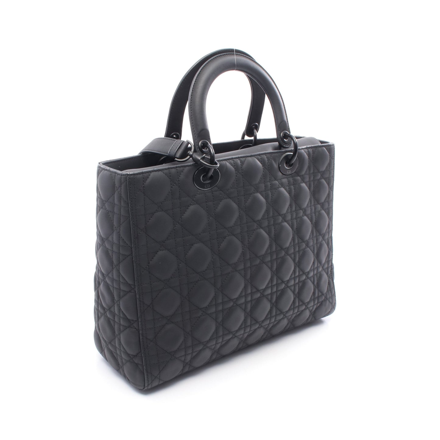 レディディオール ラージ カナージュ ハンドバッグ レザー ブラック クリスチャンディオール バッグ Christian Dior