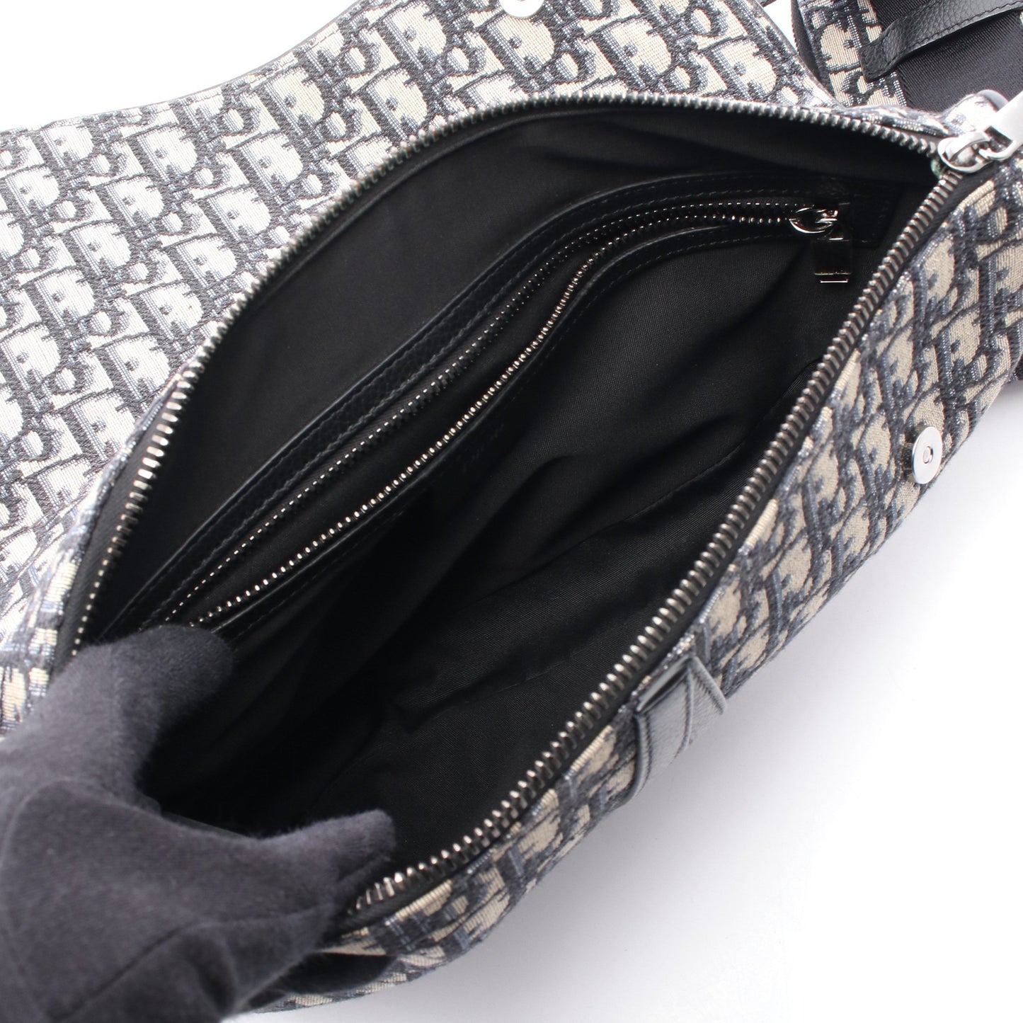 SADDLE サドル オブリーク ボディバッグ キャンバス レザー ネイビー クリスチャンディオール バッグ Christian Dior
