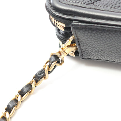 CCフィリグリー マトラッセ ショルダーウォレット キャビアスキン ブラック ゴールド金具 シャネル バッグ CHANEL