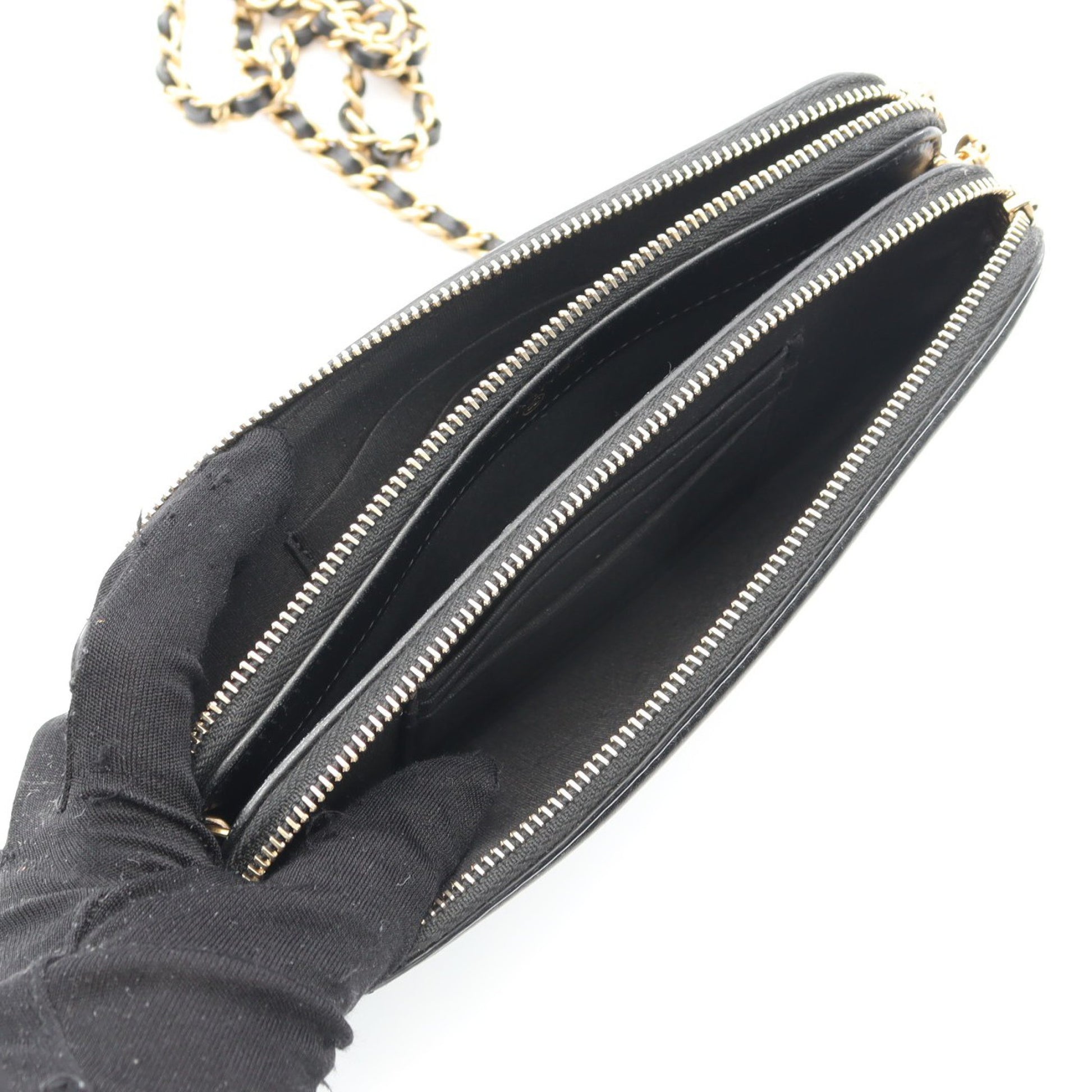 CCフィリグリー マトラッセ ショルダーウォレット キャビアスキン ブラック ゴールド金具 シャネル バッグ CHANEL