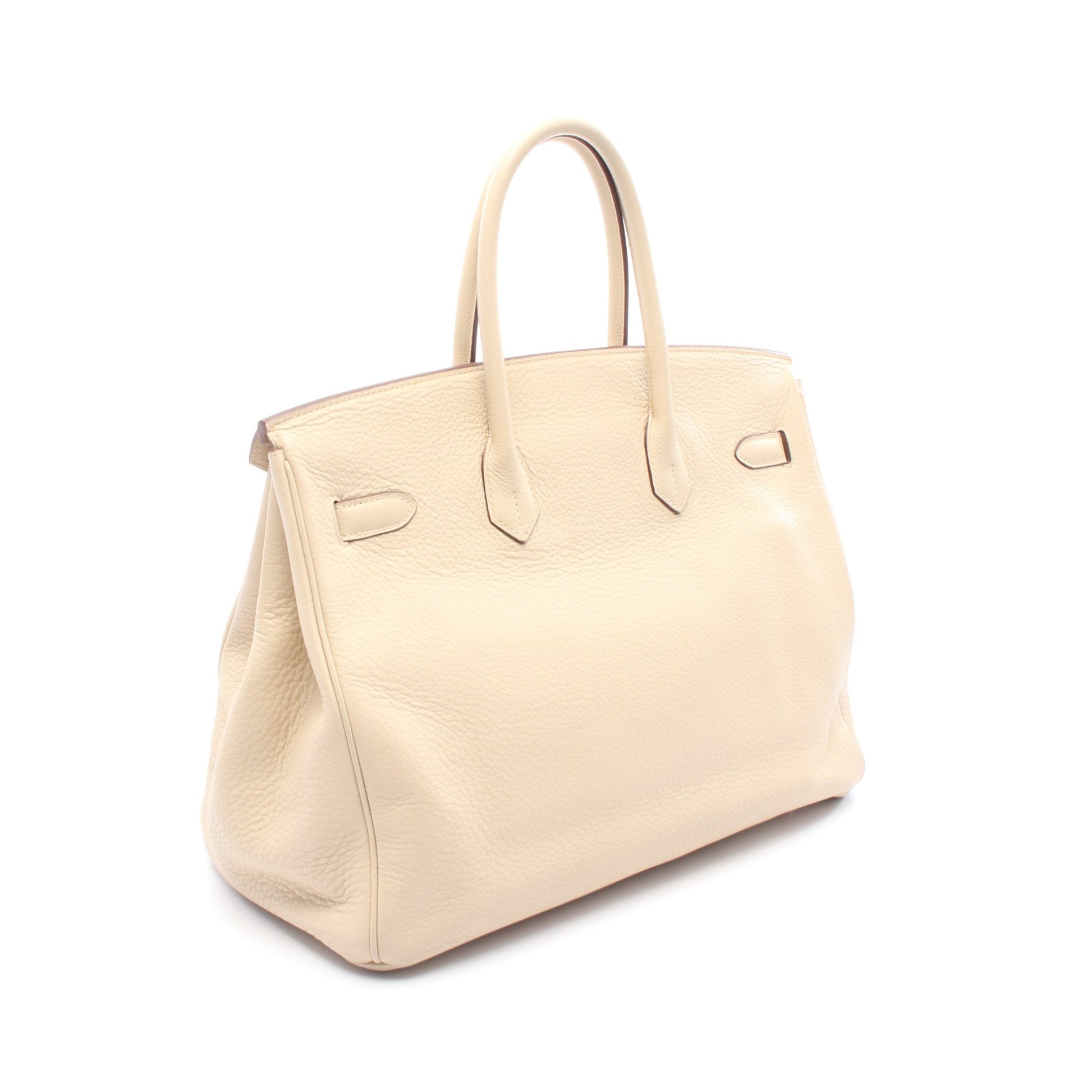バーキン35 パルシュマン ハンドバッグ トリヨンクレマンス アイボリー シルバー金具 □L刻印 エルメス バッグ HERMES