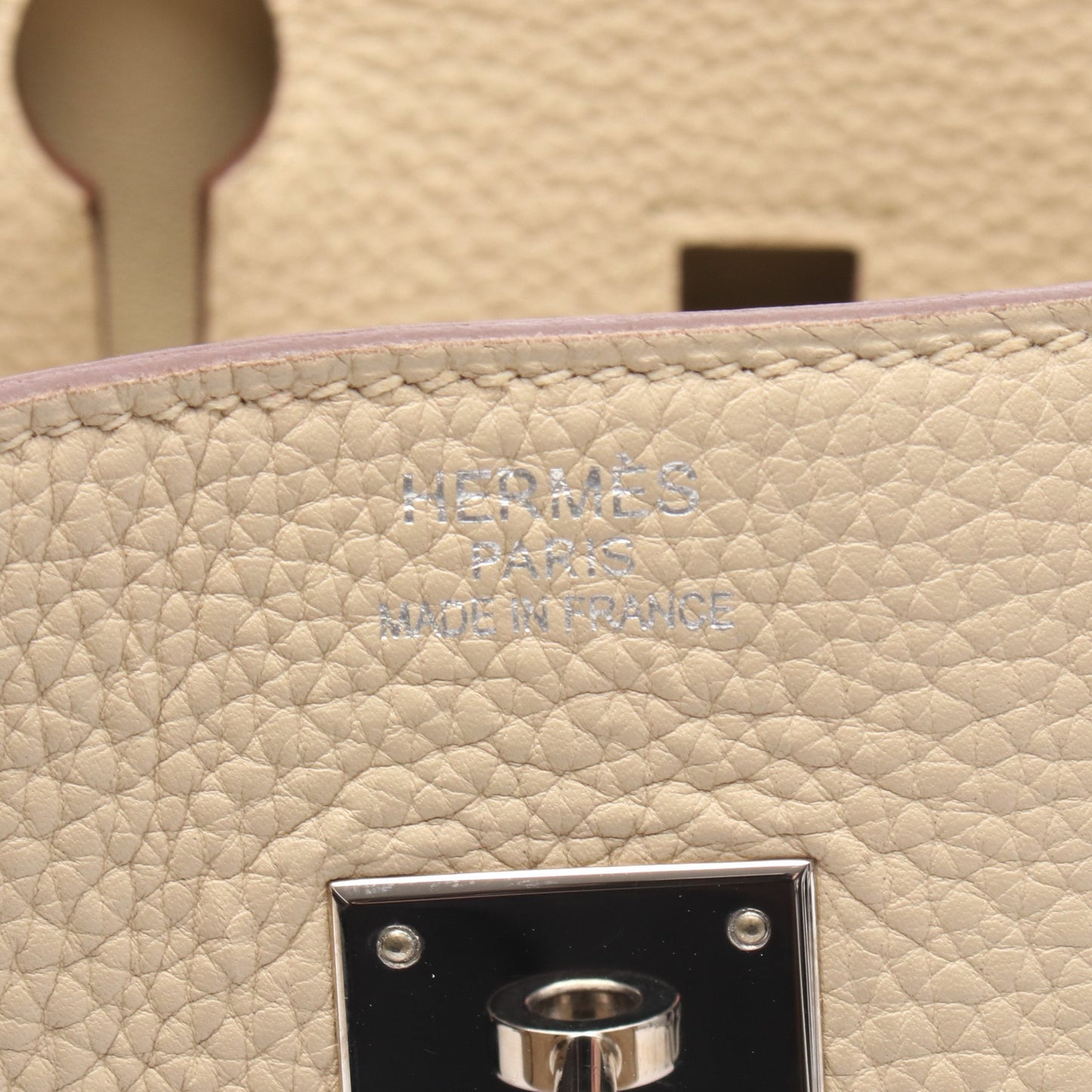 バーキン35 パルシュマン ハンドバッグ トリヨンクレマンス アイボリー シルバー金具 □L刻印 エルメス バッグ HERMES