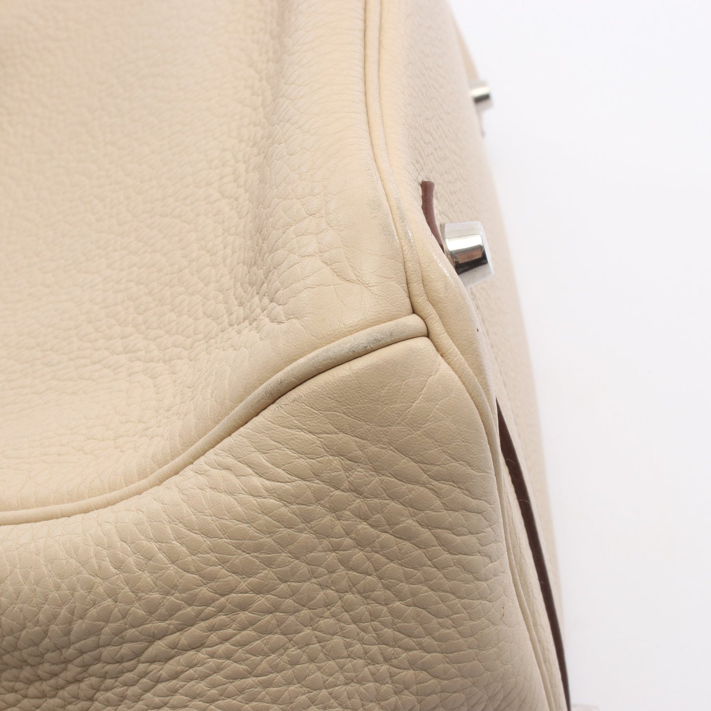 バーキン35 パルシュマン ハンドバッグ トリヨンクレマンス アイボリー シルバー金具 □L刻印 エルメス バッグ HERMES