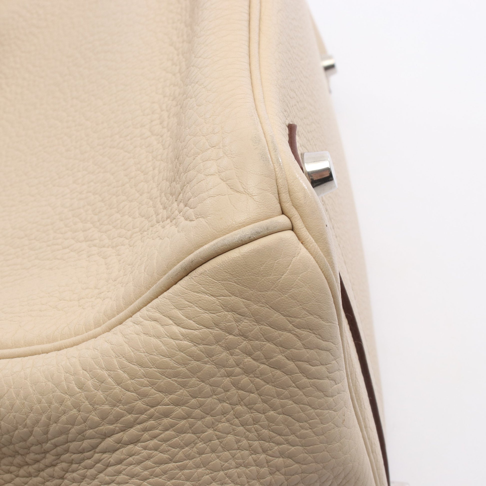 バーキン35 パルシュマン ハンドバッグ トリヨンクレマンス アイボリー シルバー金具 □L刻印 エルメス バッグ HERMES