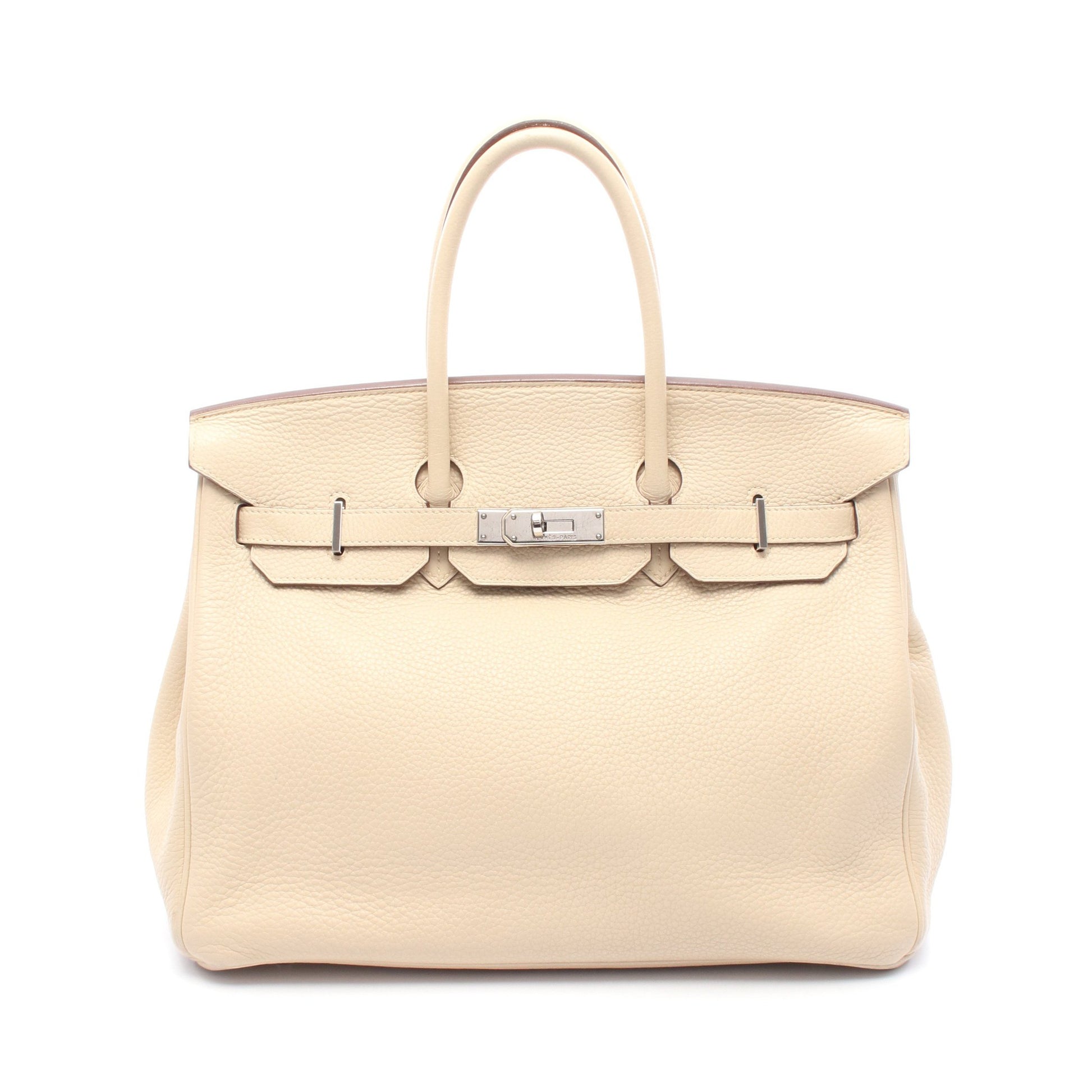 バーキン35 パルシュマン ハンドバッグ トリヨンクレマンス アイボリー シルバー金具 □L刻印 エルメス バッグ HERMES