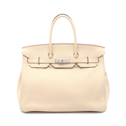バーキン35 パルシュマン ハンドバッグ トリヨンクレマンス アイボリー シルバー金具 □L刻印 エルメス バッグ HERMES