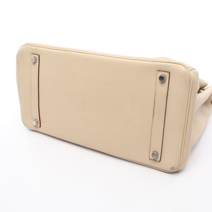 バーキン35 パルシュマン ハンドバッグ トリヨンクレマンス アイボリー シルバー金具 □L刻印 エルメス バッグ HERMES