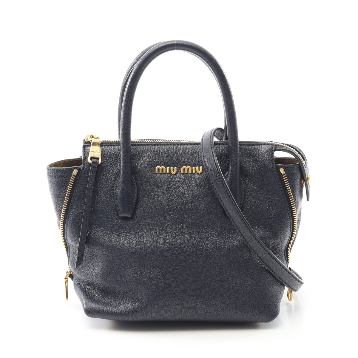 MADRAS マドラス ハンドバッグ レザー ダークネイビー 2WAY ミュウ 