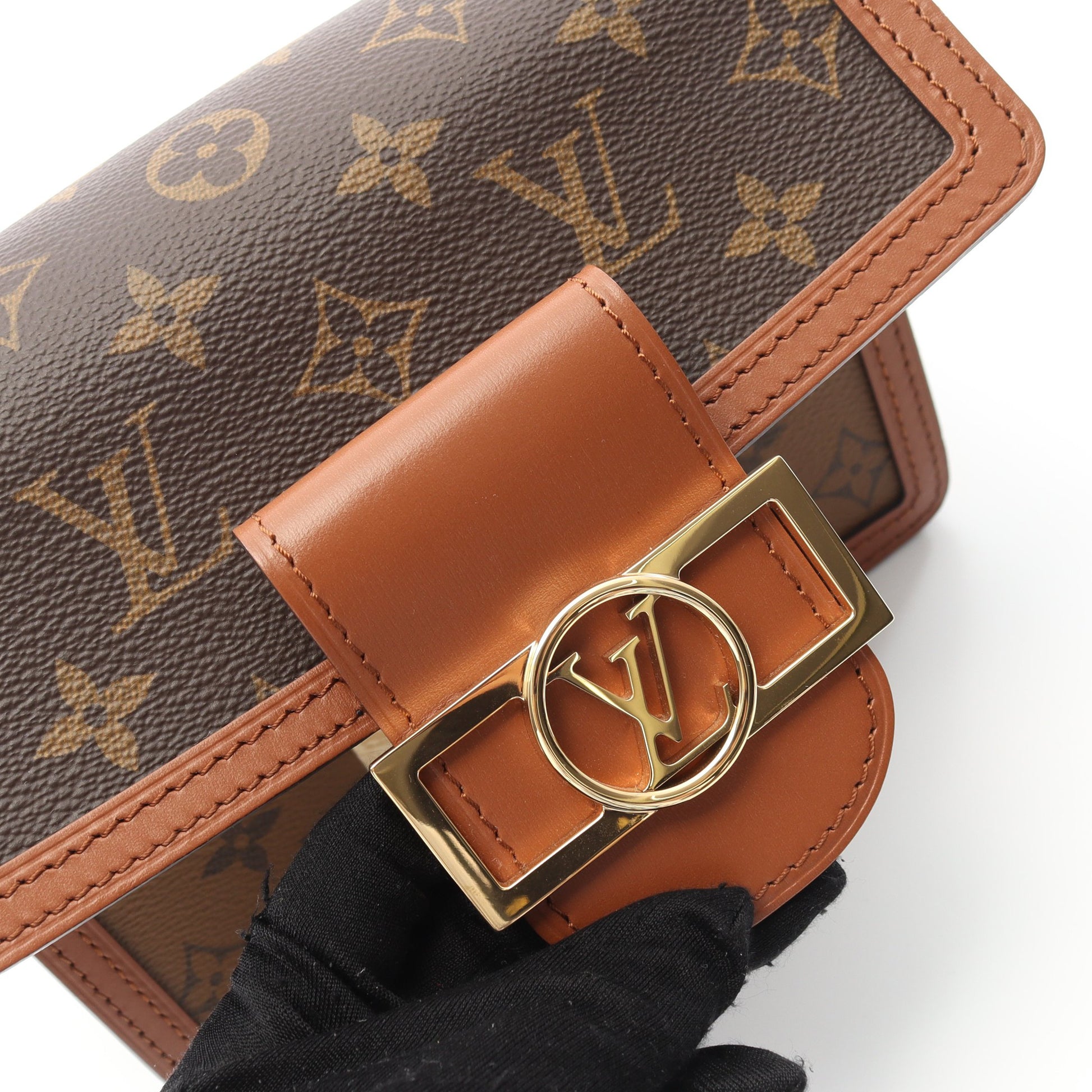 ドーフィーヌ MINI モノグラムリバース ショルダーバッグ PVC レザー ブラウン ベージュ ルイヴィトン バッグ LOUIS VUITTON