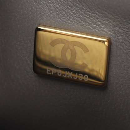 ボーイシャネル ミニ マトラッセ チェーンショルダーバッグ キャビアスキン グレー ゴールド金具 シャネル バッグ CHANEL
